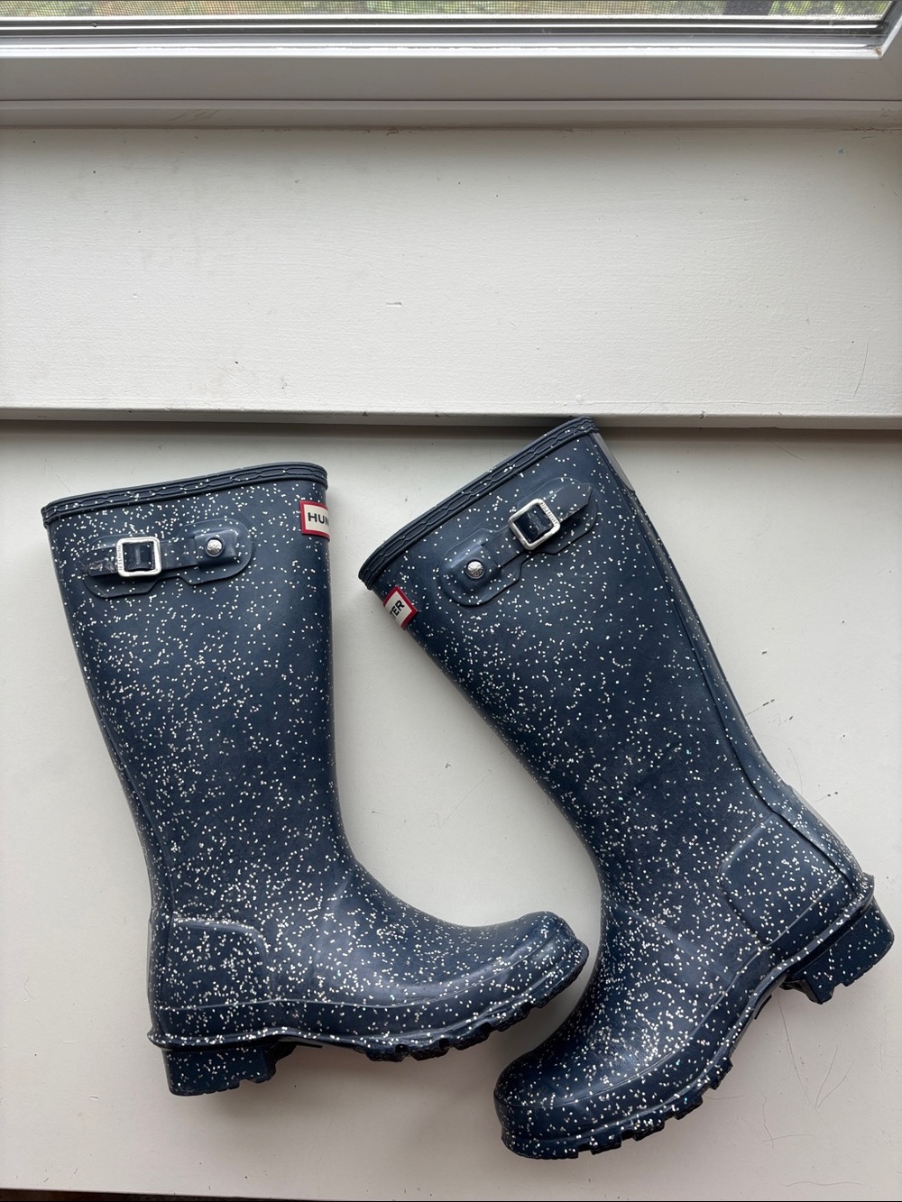 Hunter Rain Boots girls Navy glitter